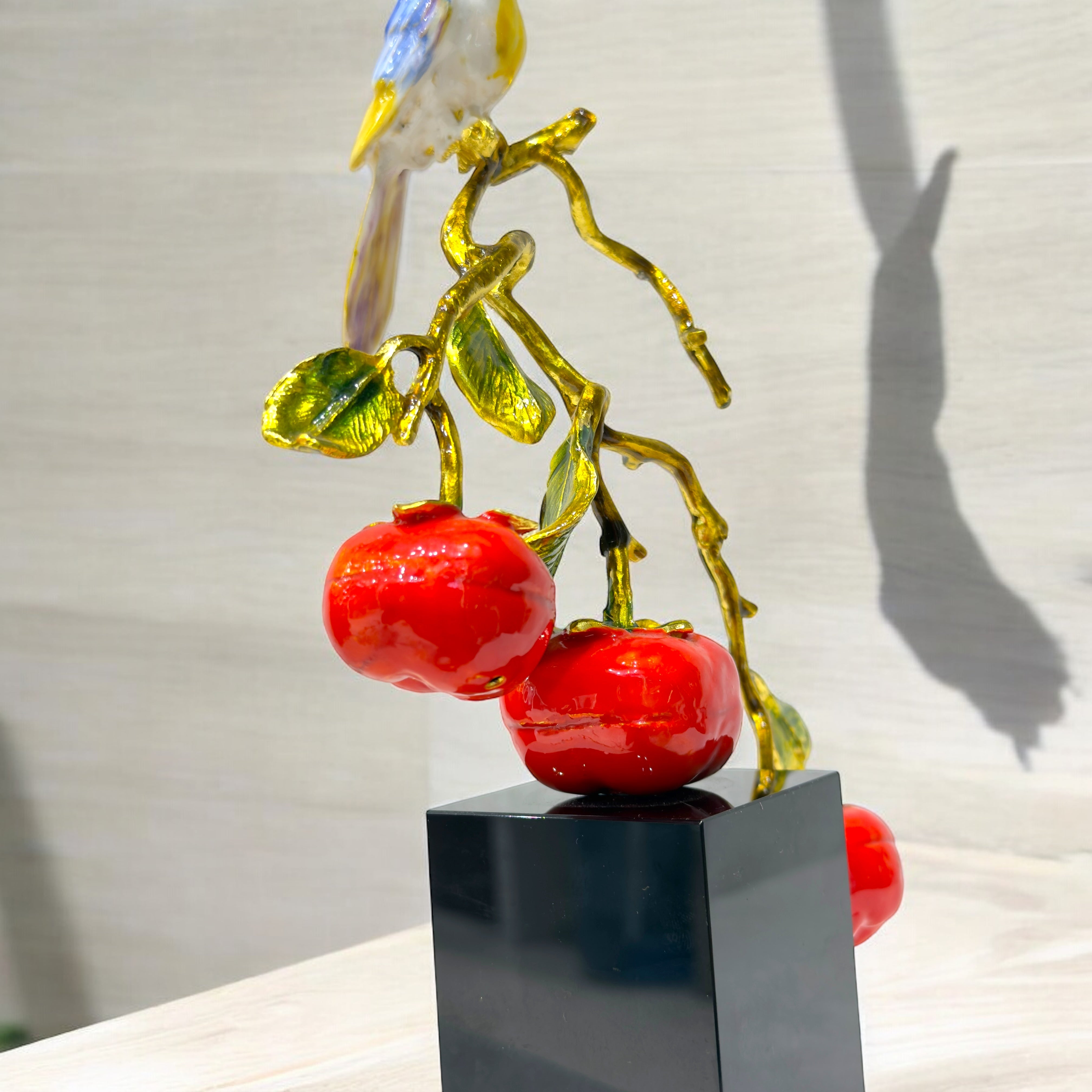 Cherry Chirp – Bird on Branch Showpiece”