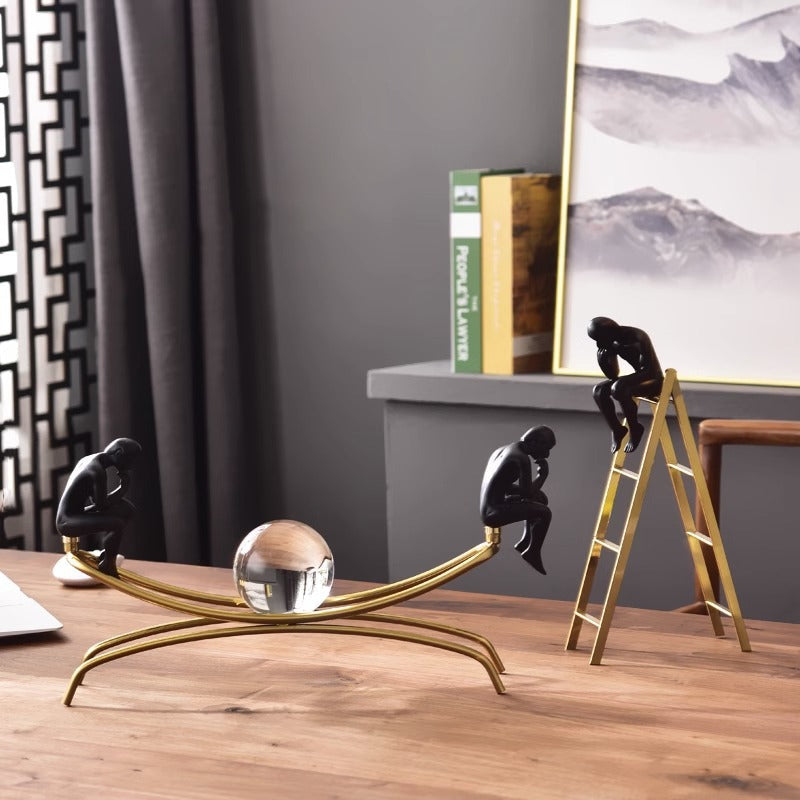 Thinker Balancing Crystal Globe Showpiece