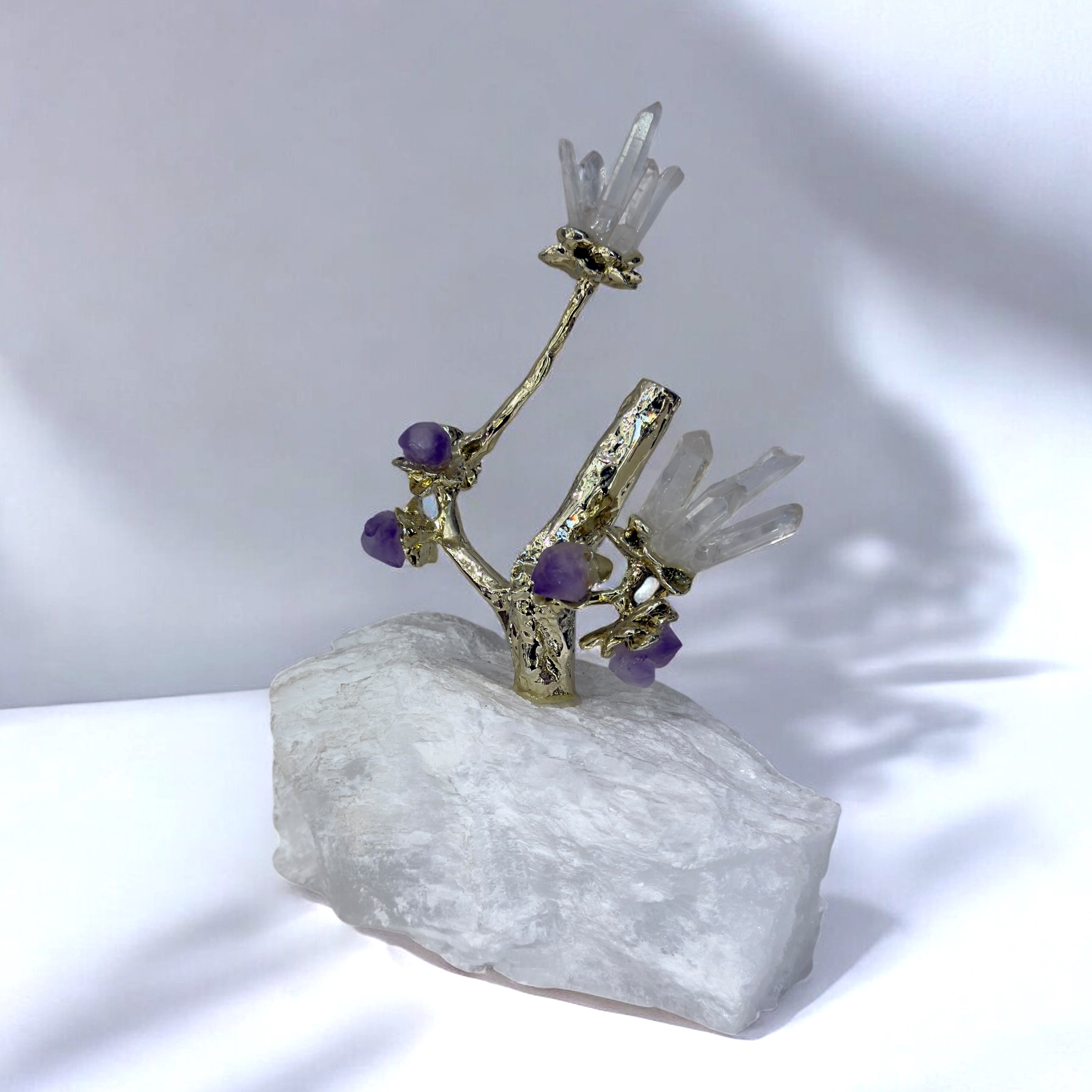 “Mystic Bloom – Amethyst & Quartz Crystal Tree”