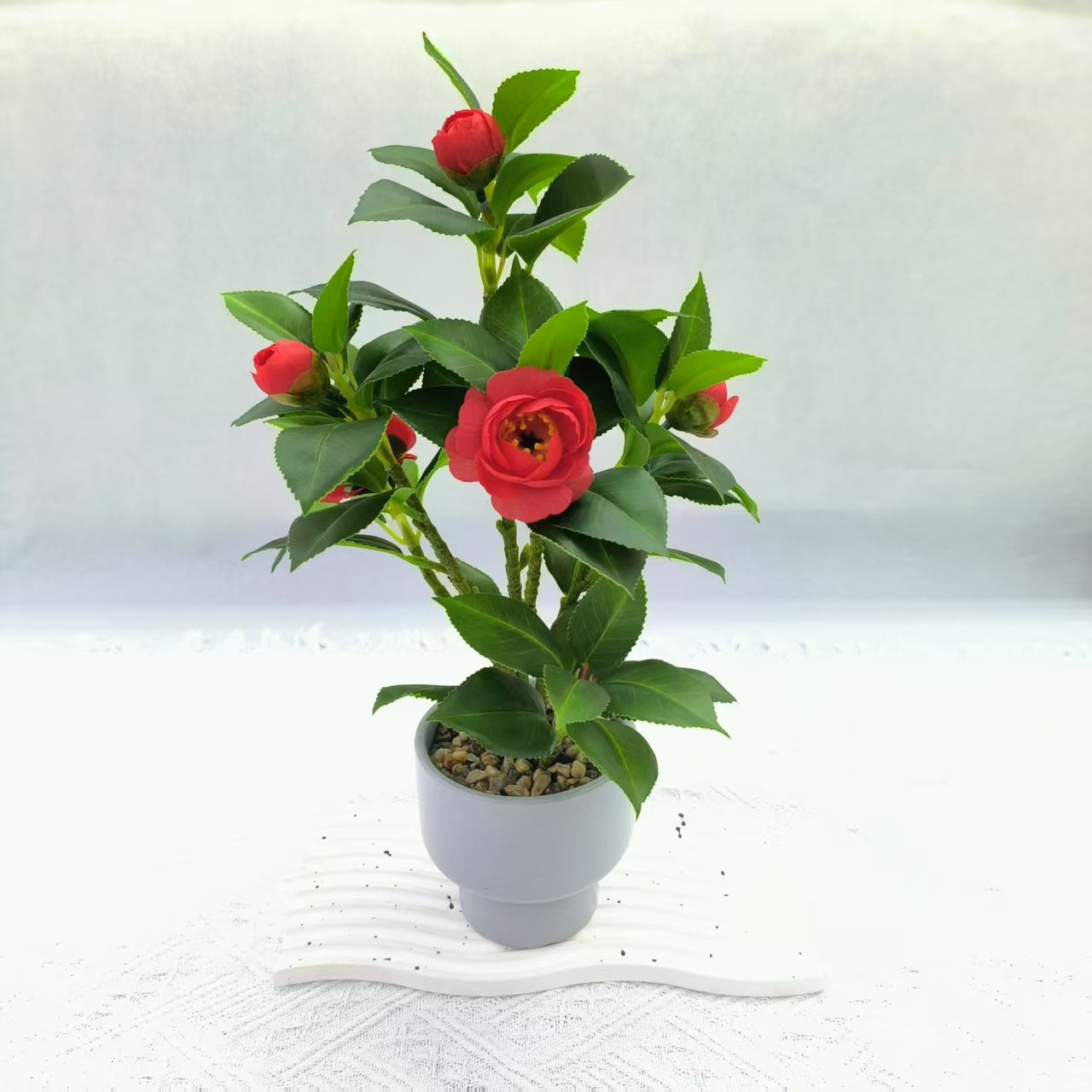 PlantScarlet Camellia Blossom Artificial Plant