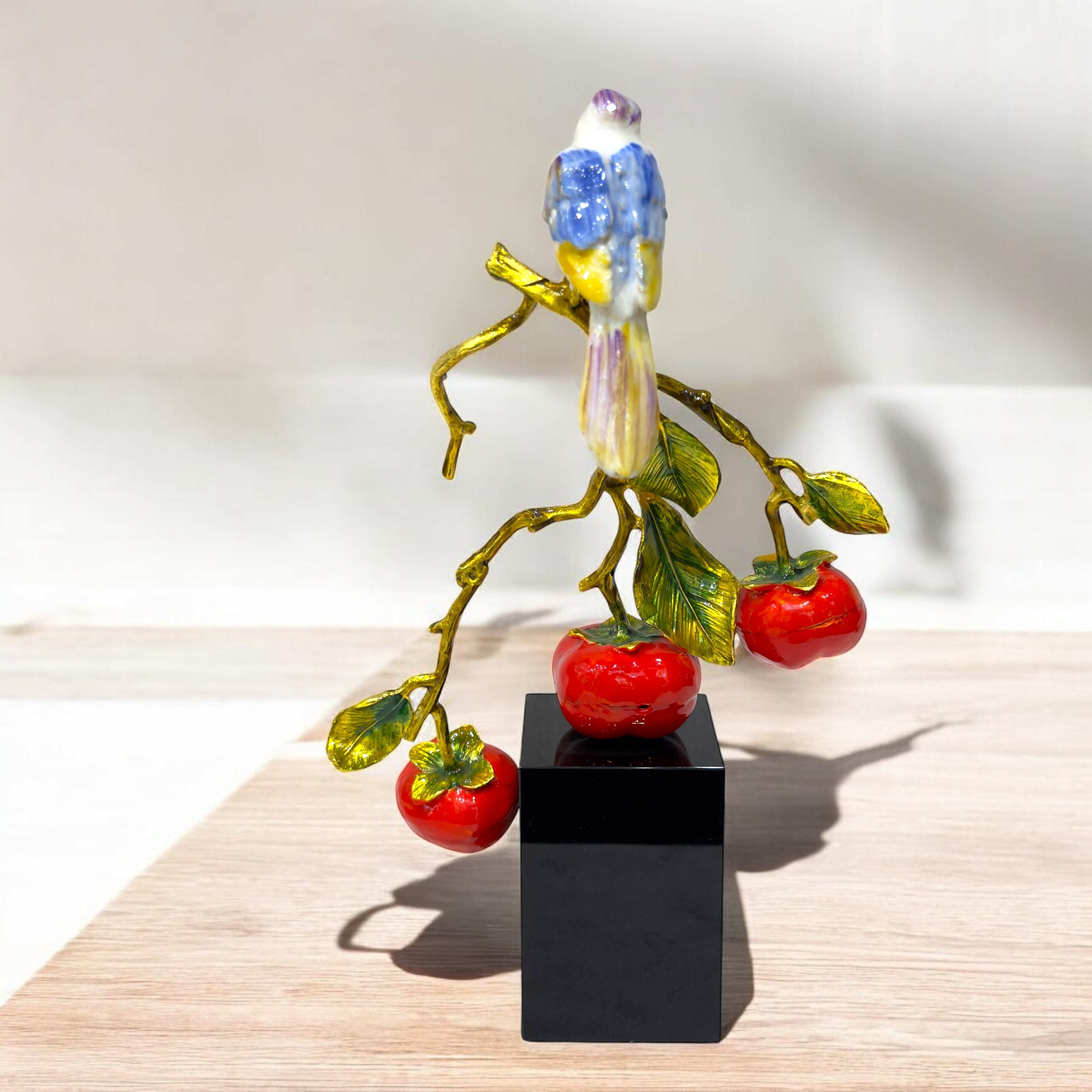 Cherry Chirp – Bird on Branch Showpiece”