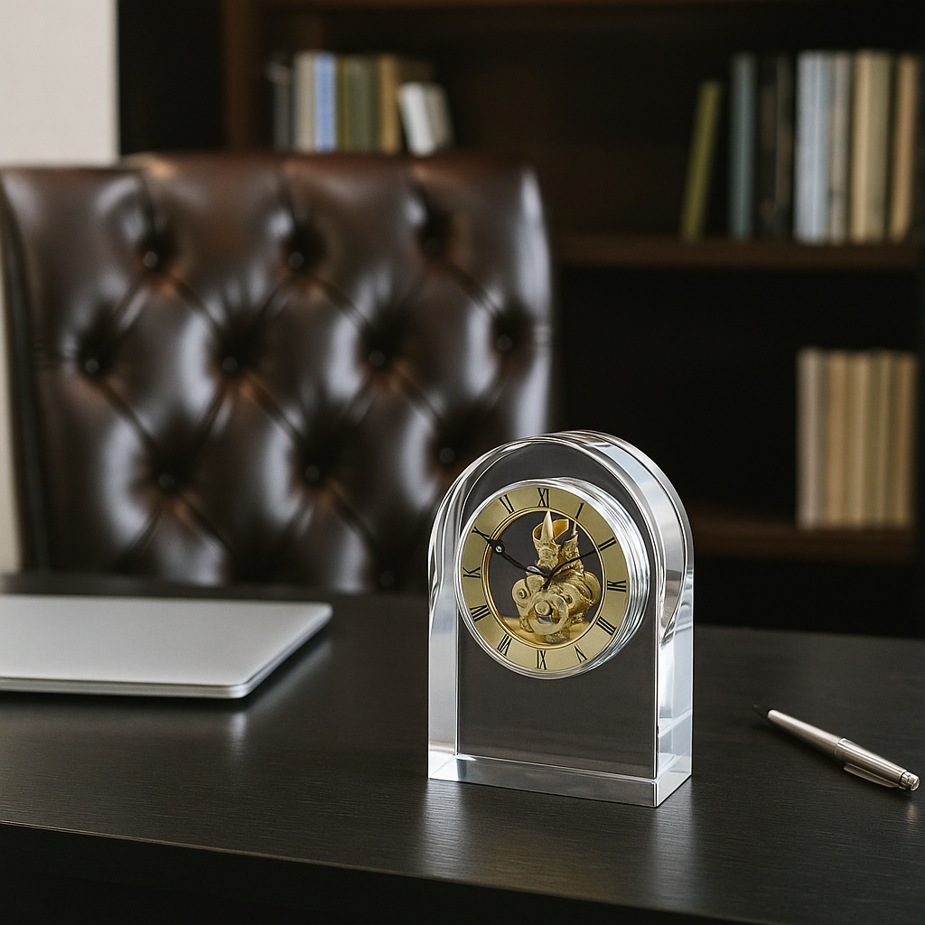Regal Crystal Desk Clock ( Small )