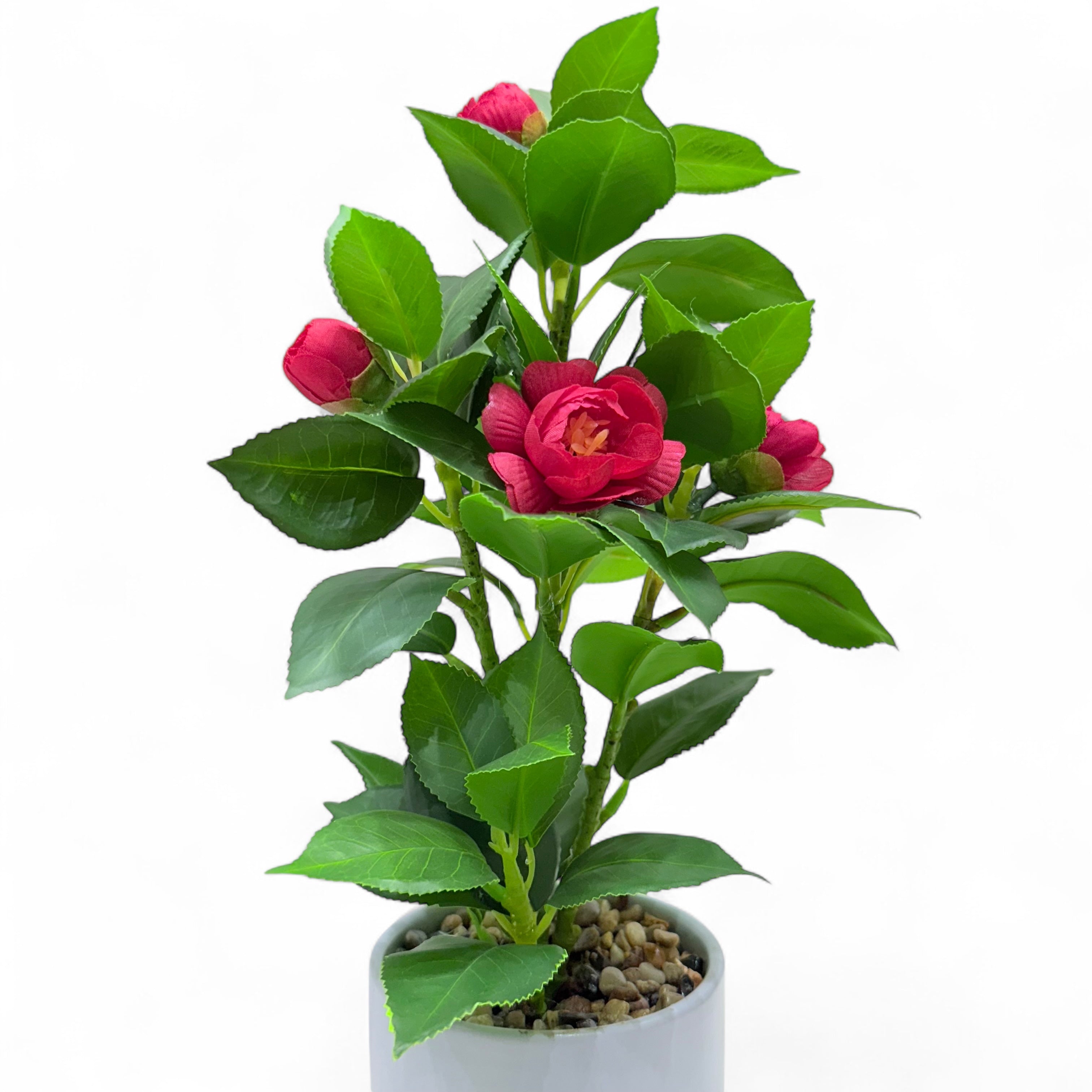 PlantScarlet Camellia Blossom Artificial Plant
