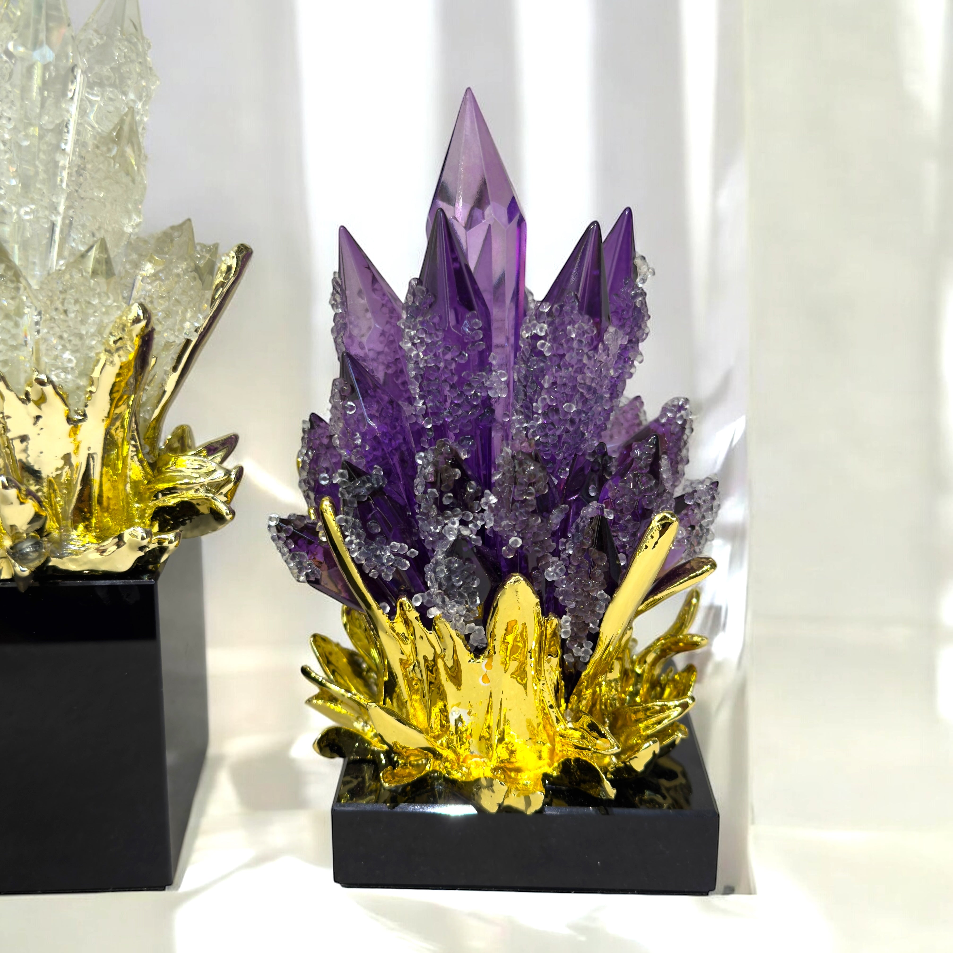 Volcanic Radiance – Crystal Flame Showpiece Set