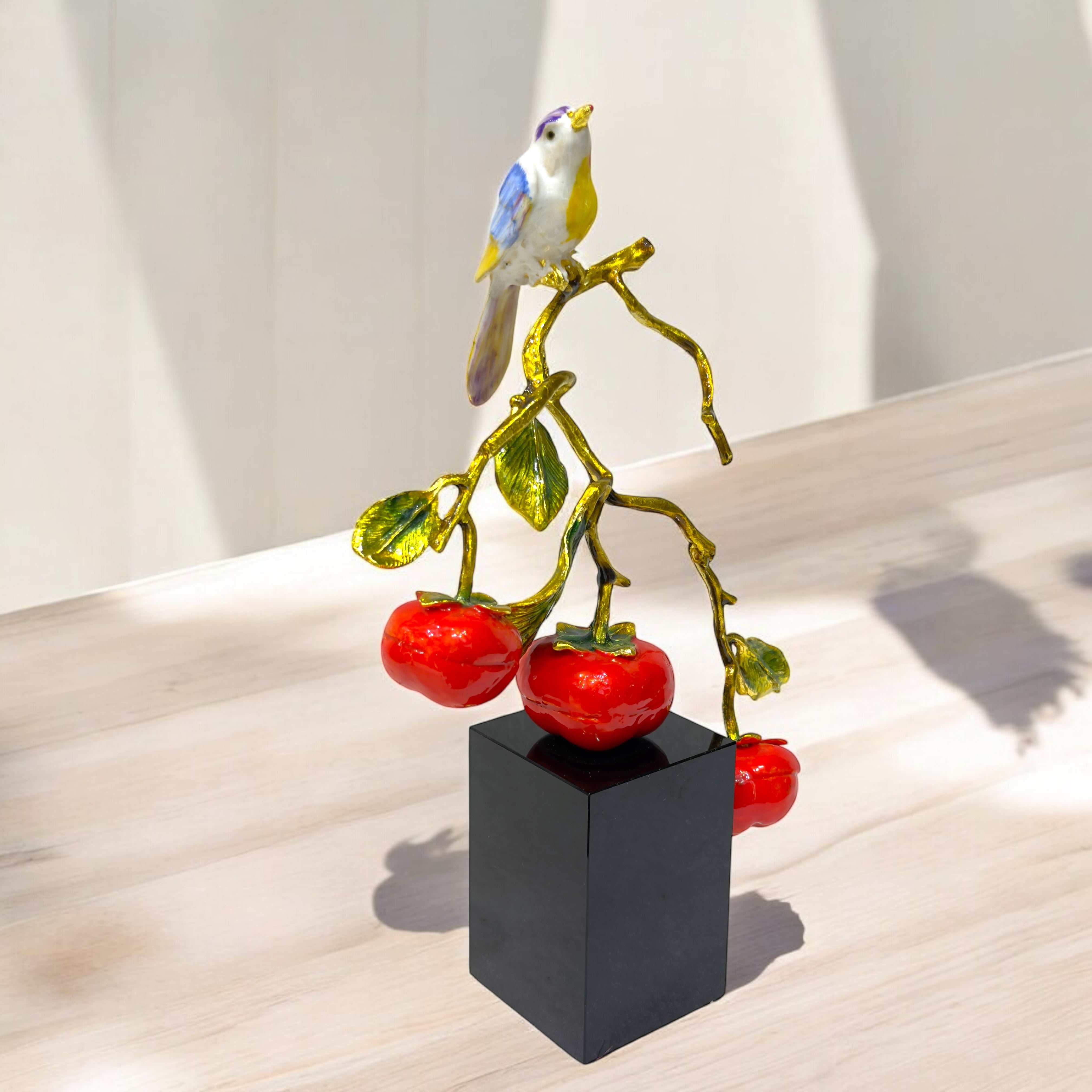 Cherry Chirp – Bird on Branch Showpiece”