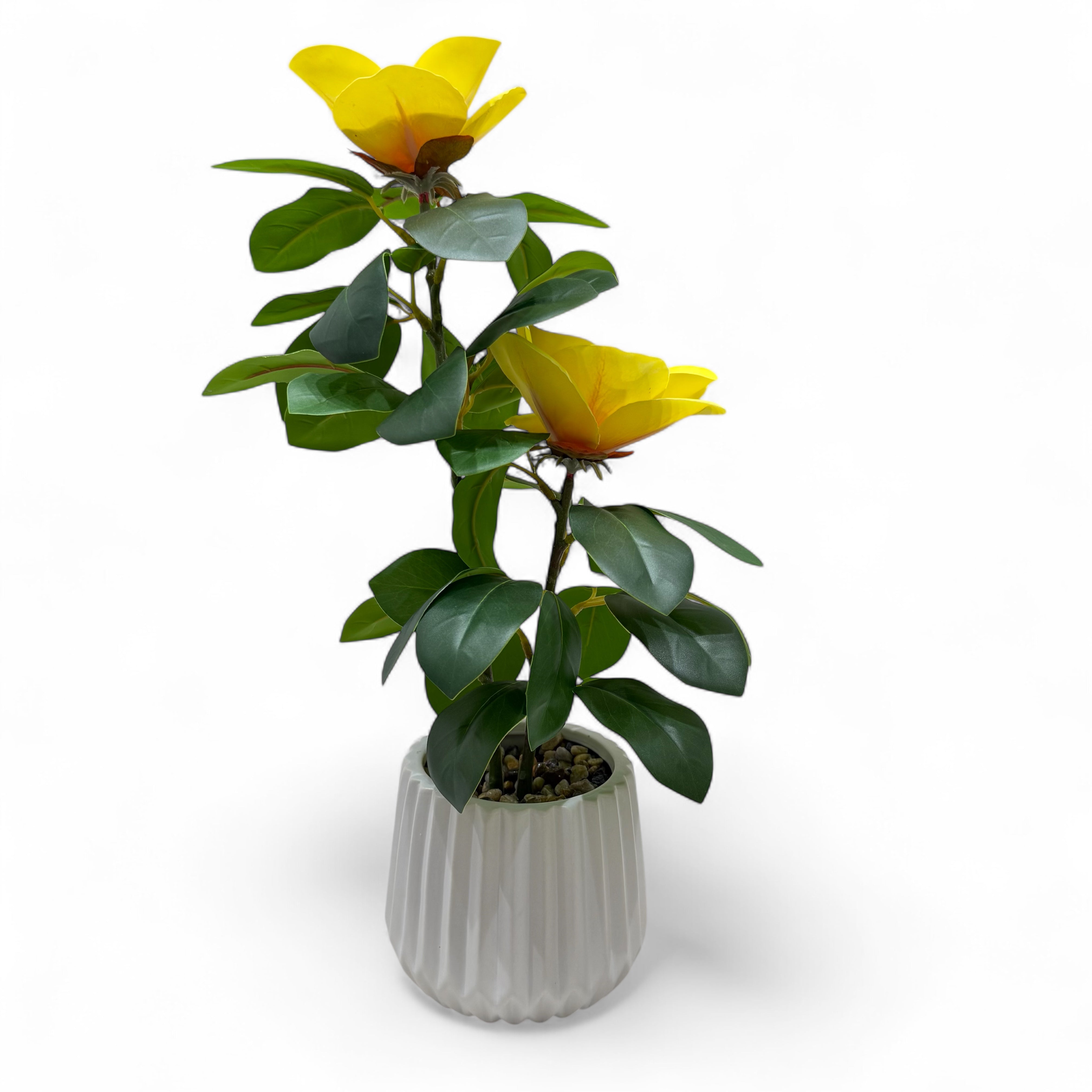 Lotus-Inspired Artificial Flower Plant - Yellow