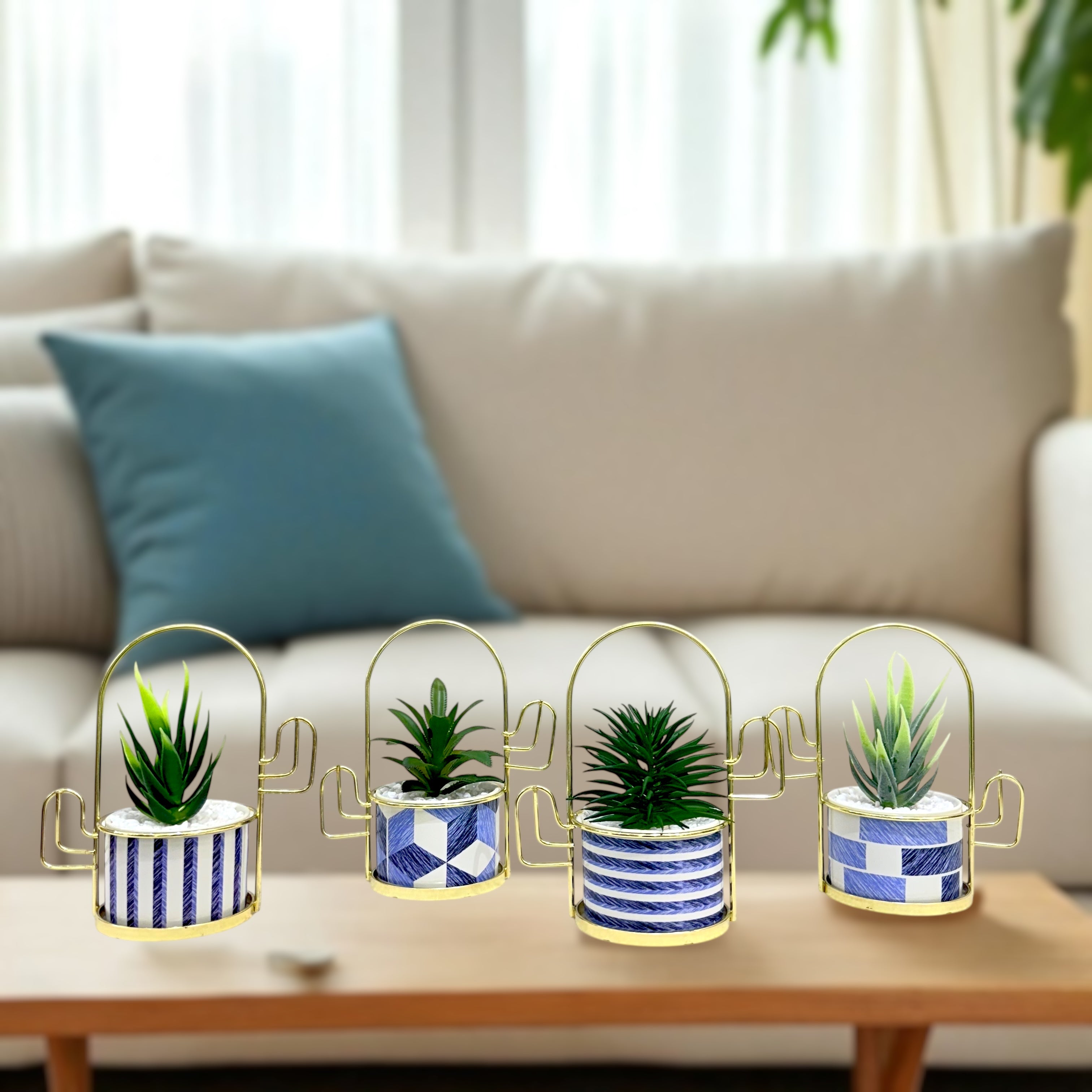 Blue Mosaic Succulent Planter Set
