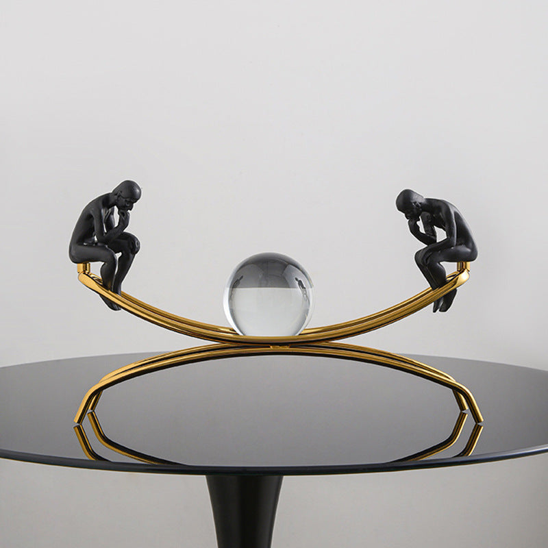Thinker Balancing Crystal Globe Showpiece