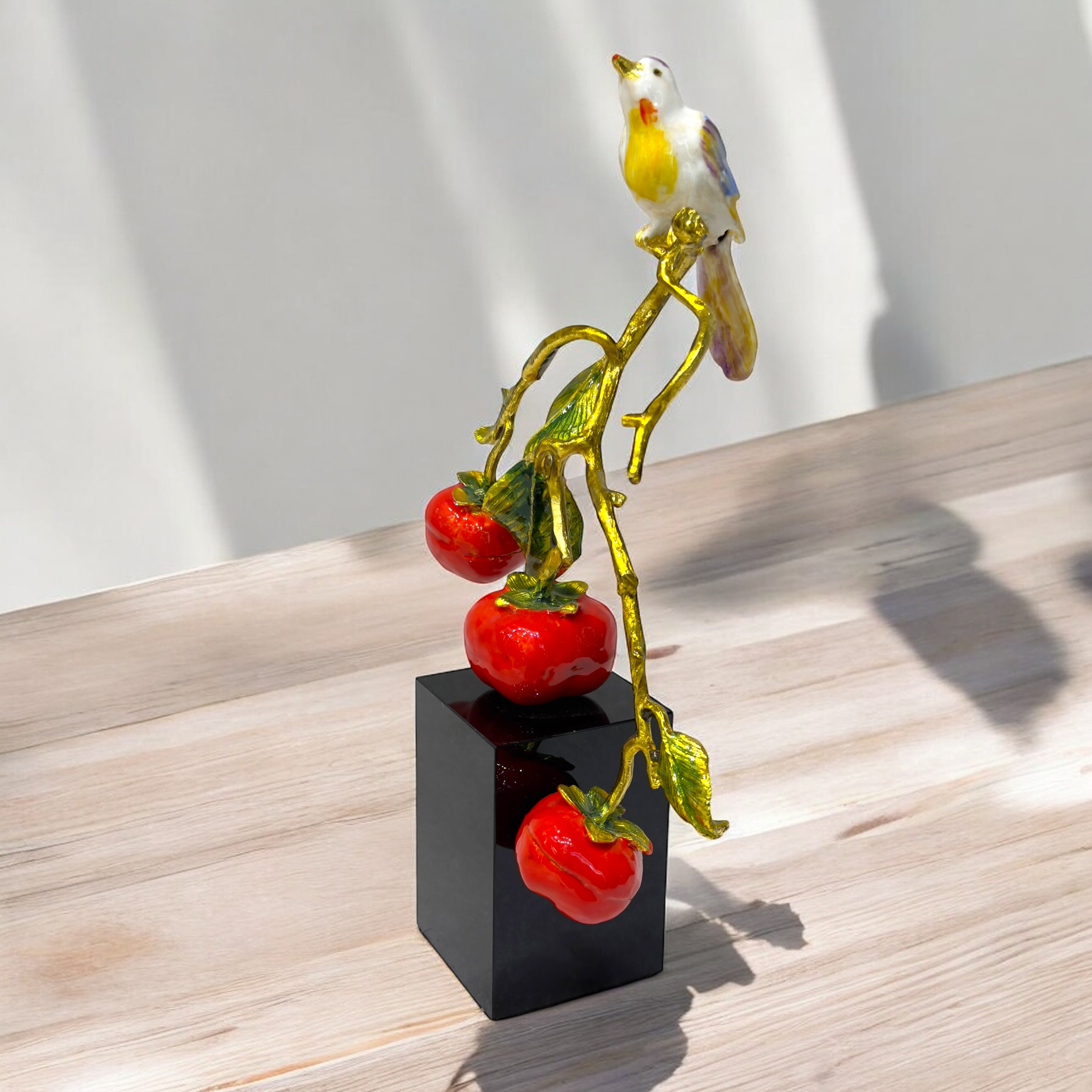 Cherry Chirp – Bird on Branch Showpiece”