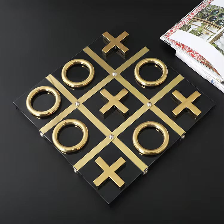 Luxury Gold Tic-Tac-Toe Game Set - A