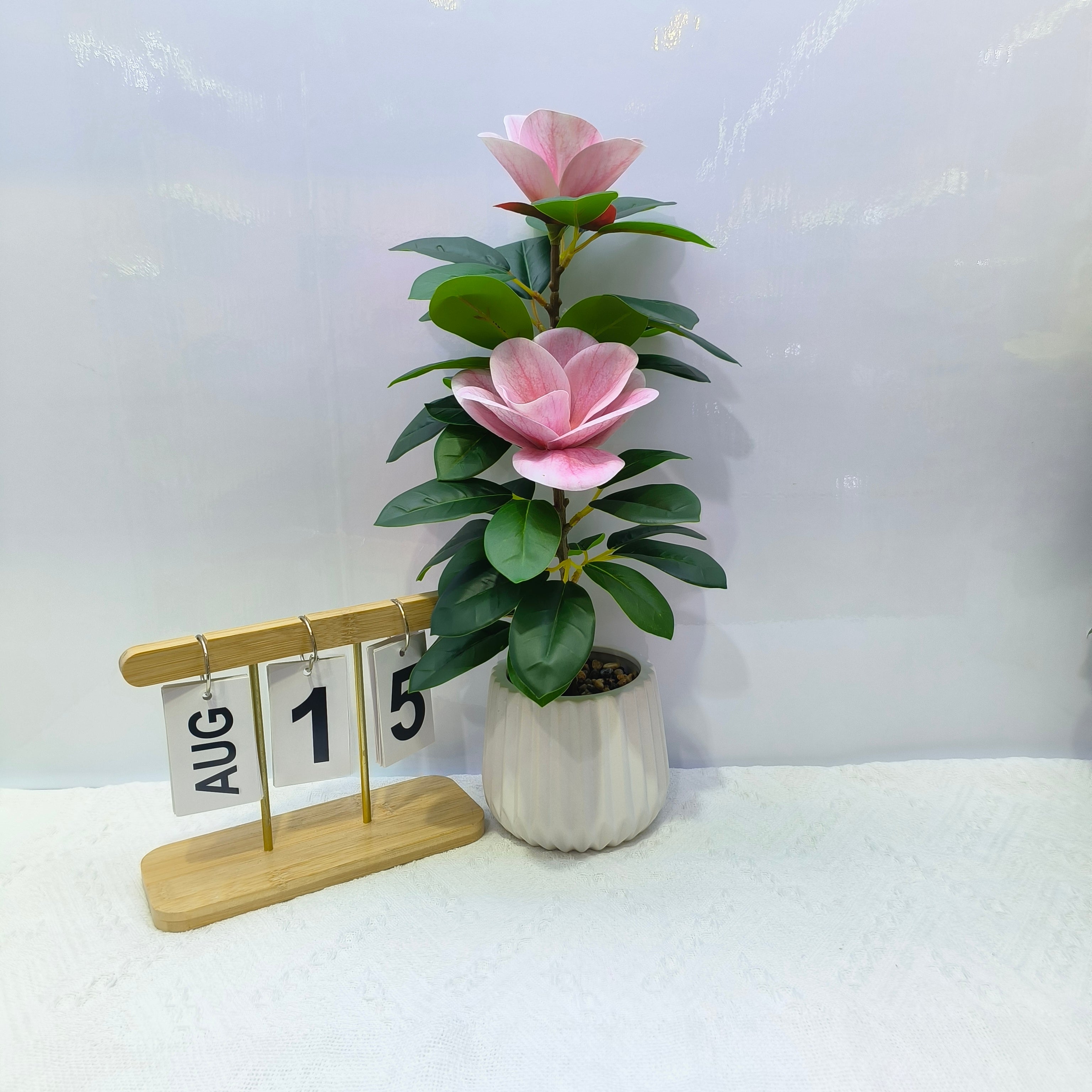 Lotus-Inspired Artificial Flower Plant - Soft Pink