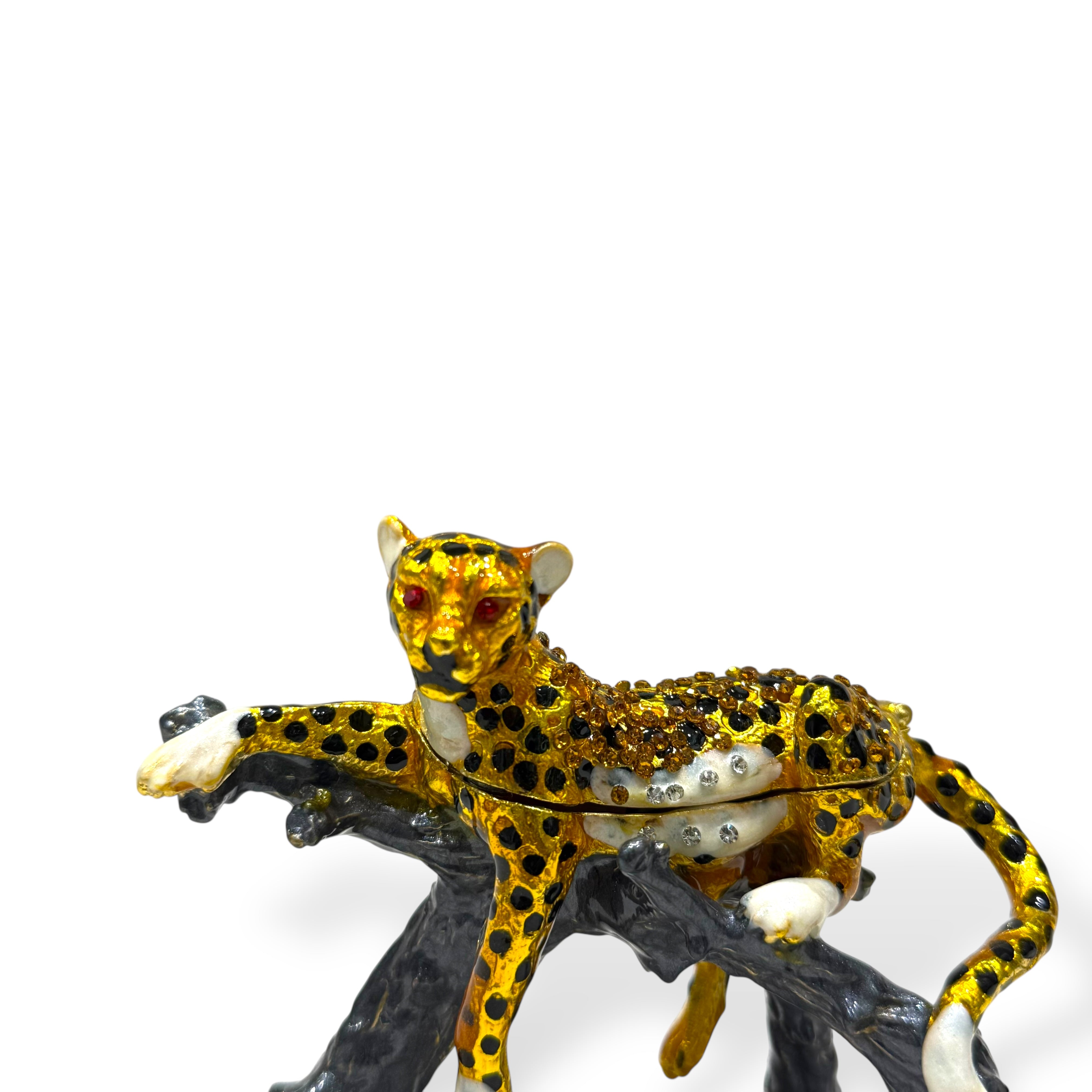 Golden Leopard Hidden Storage Figurine