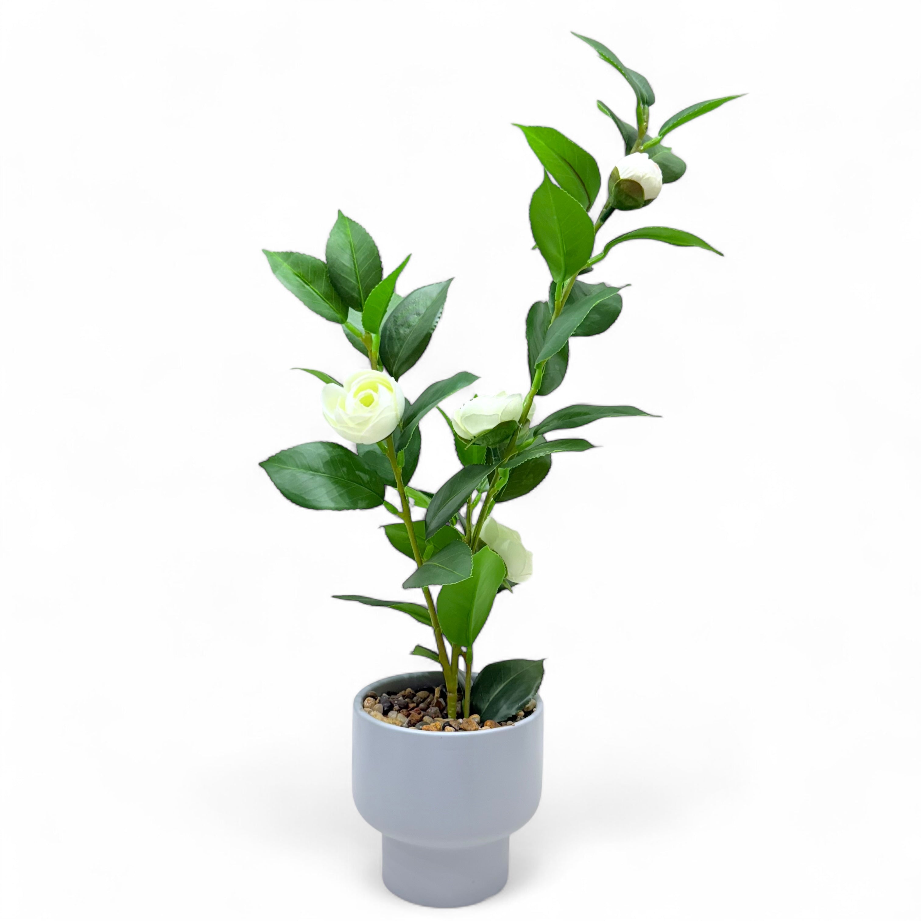 White Blossom Camellia Artificial Plant