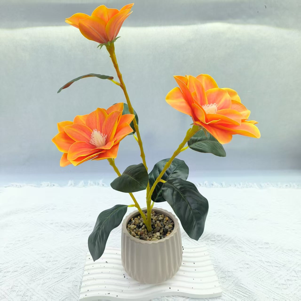 Lotus-Inspired Artificial Flower Plant