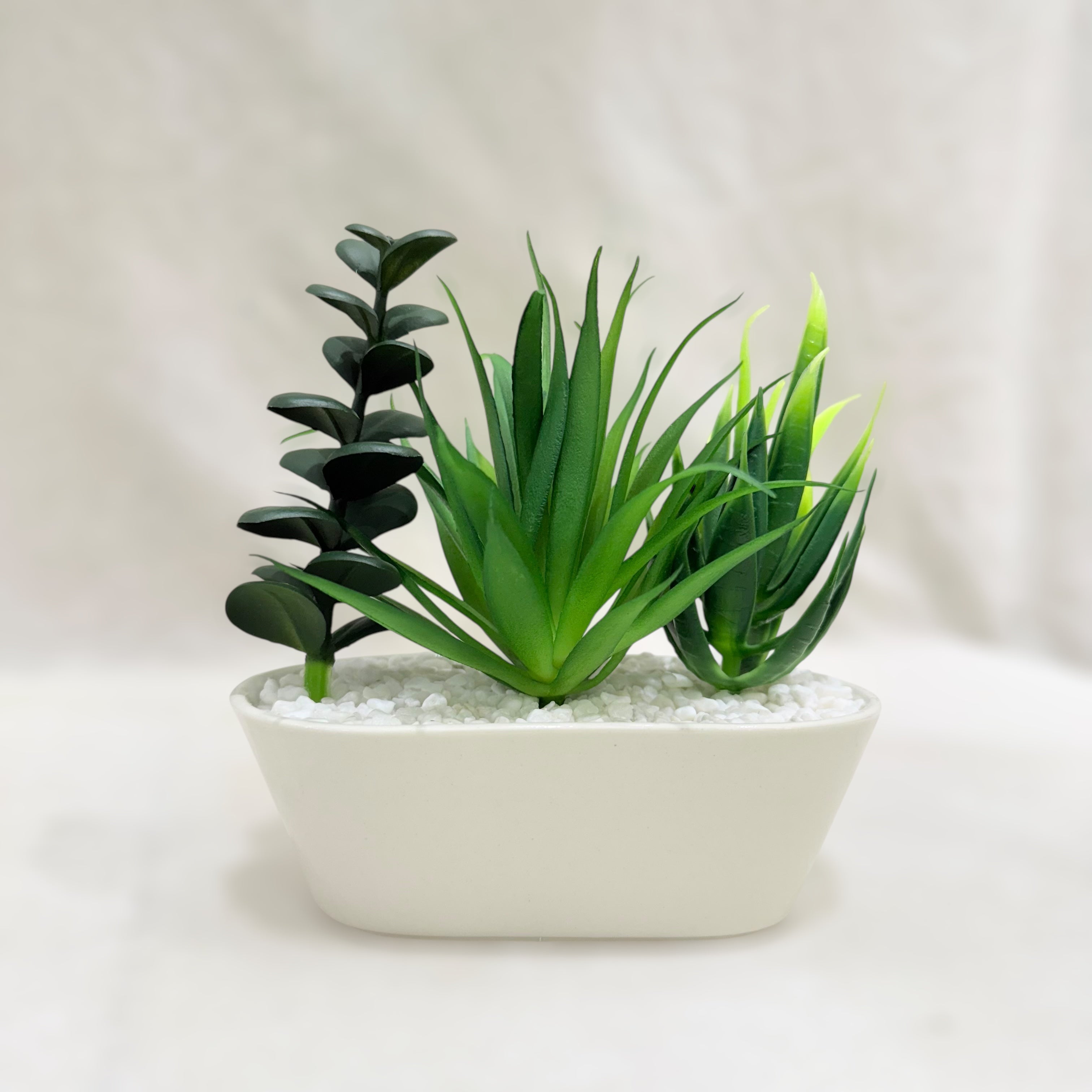 Elegant Duo Artificial Succulent Planter Set