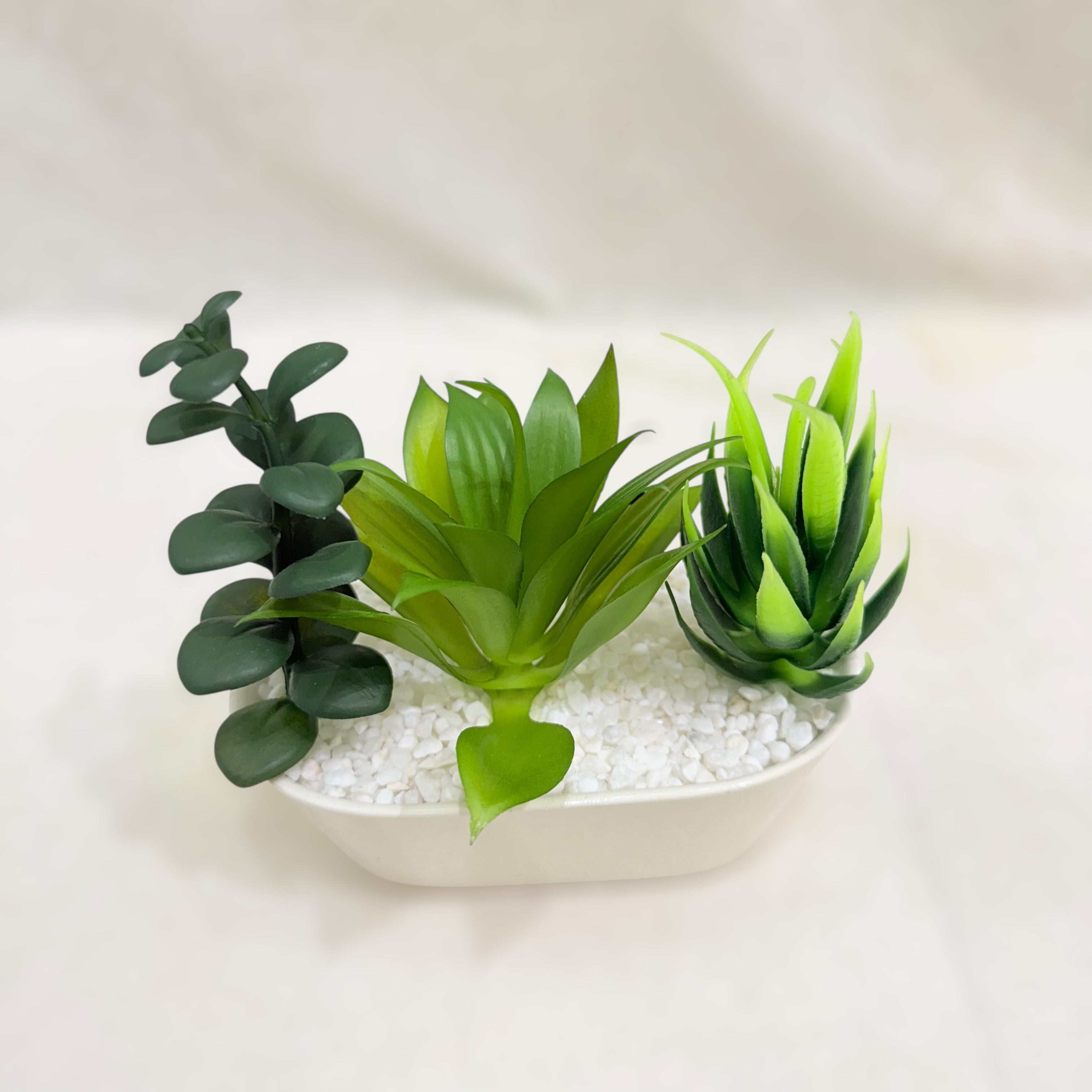 Elegant Duo Artificial Succulent Planter Set